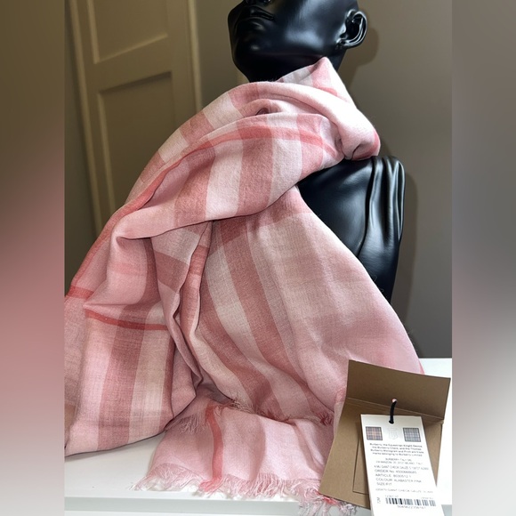 Burberry Pink Checkered Scarf - Picture 2 of 7